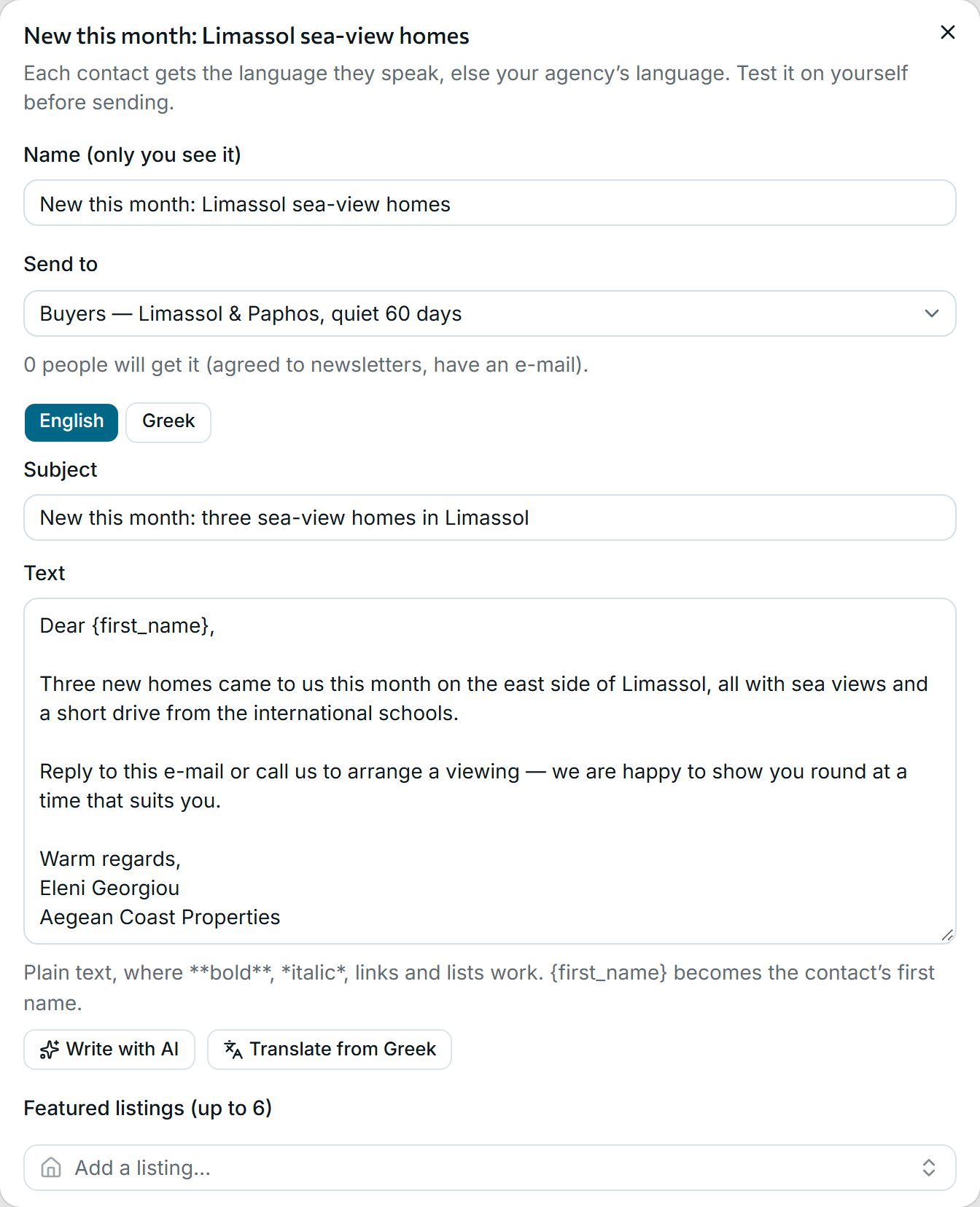 Write the newsletter